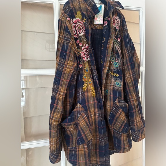 Johnny Was QUITO PAINTERS SMOCK TUNIC size L NWT - Picture 3 of 7